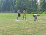 Friday, August 12th  Mike, Tim and Ed jr setting up the field