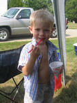 yum! Riley enjoys his snow cone