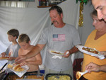 neighbors enjoying the food